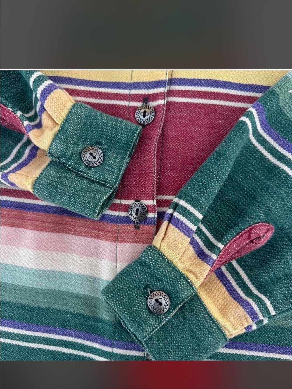 Vintage Double D Ranchwear Striped serape Western Button-Up RTL $245 M like new - Picture 8 of 8